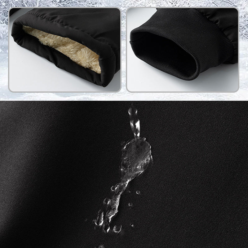 Pantalon imperméable et coupe-vent pour homme, doublé de peluche douillette