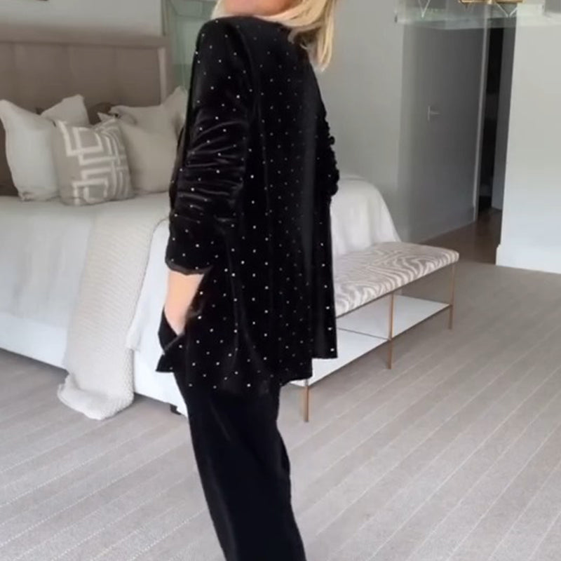 💖55% de réduction💖Blazer de luxe à décor de strass pour femmes