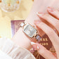 Montre à quartz rectangulaire tendance pour femme