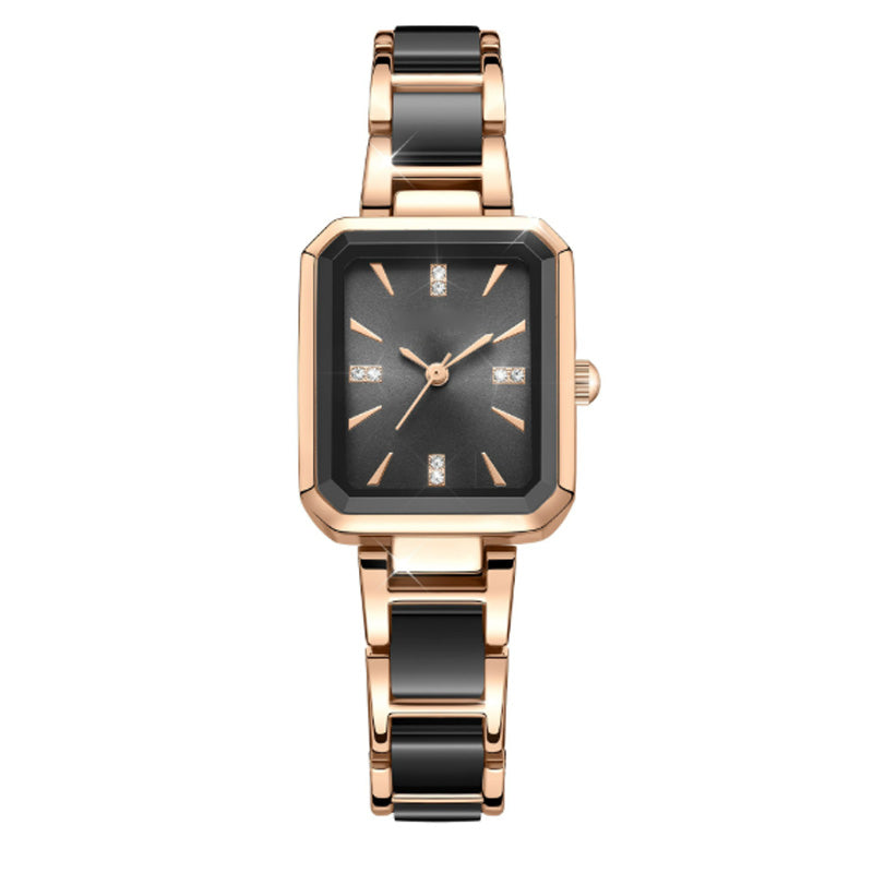 Montre à quartz rectangulaire tendance pour femme