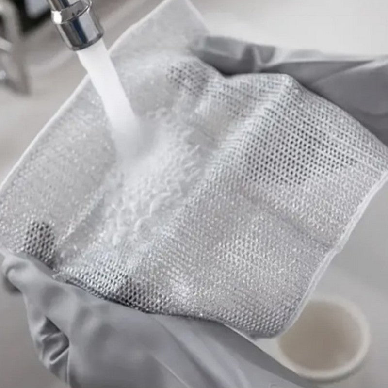 Chiffons métalliques polyvalents pour le lavage de la vaisselle à sec et à l'eau