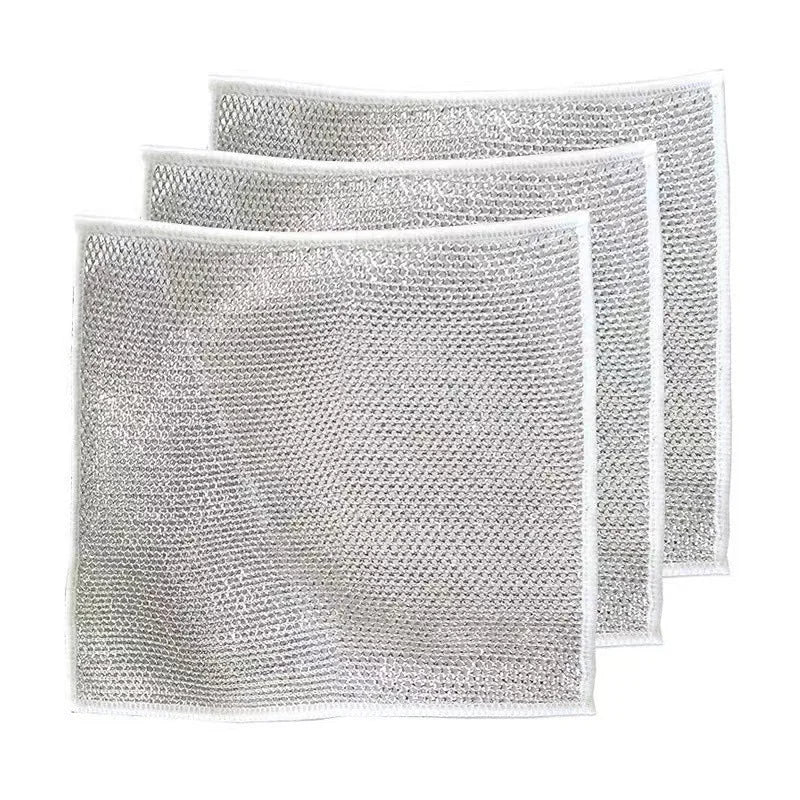 Chiffons métalliques polyvalents pour le lavage de la vaisselle à sec et à l'eau