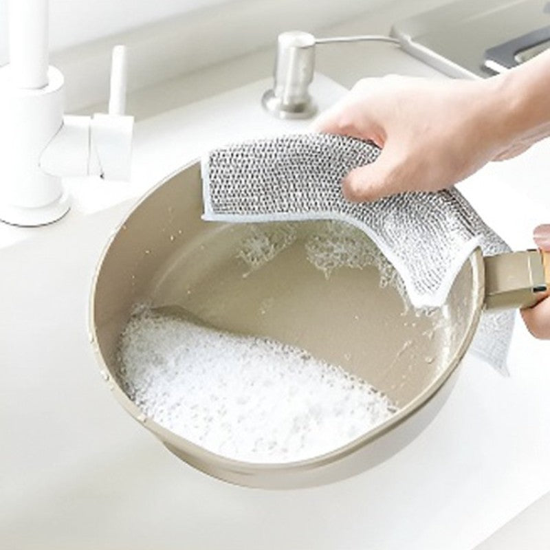 Chiffons métalliques polyvalents pour le lavage de la vaisselle à sec et à l'eau