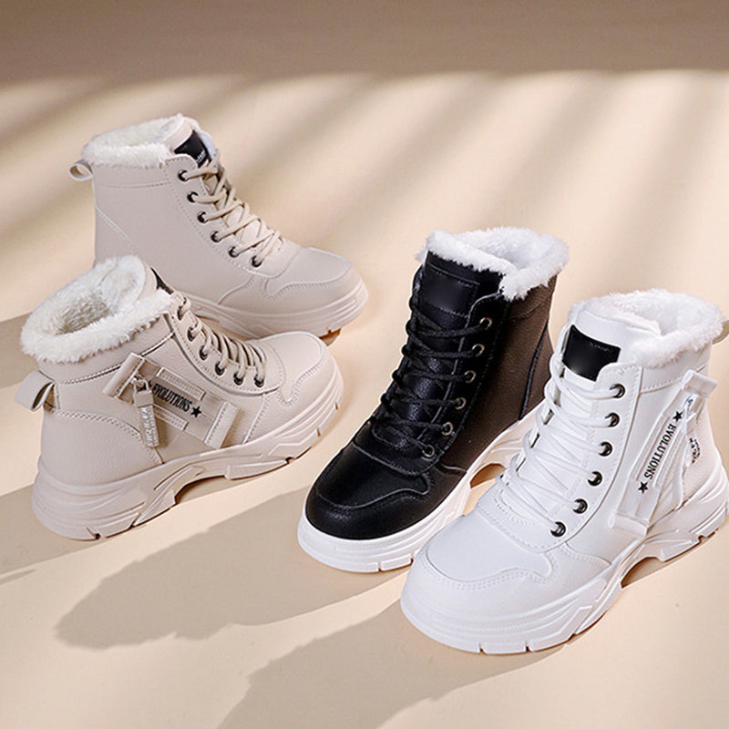 Bottes de neige chaudes et doublées de peluche pour femmes