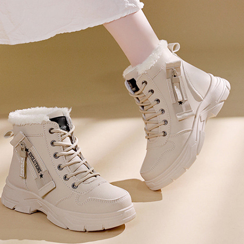 Bottes de neige chaudes et doublées de peluche pour femmes