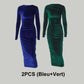Robe Slim à Manches Longues en Couleur Unie à La Mode pour Femmes