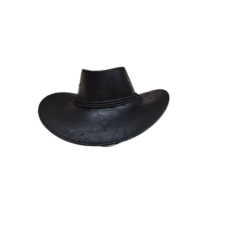 Chapeau de cowboy vintage à large bord avec sangle