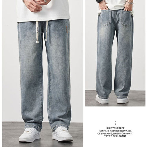 Jeans droits amples pour hommes【Achetez-en 2 et bénéficiez de la livraison gratuite】