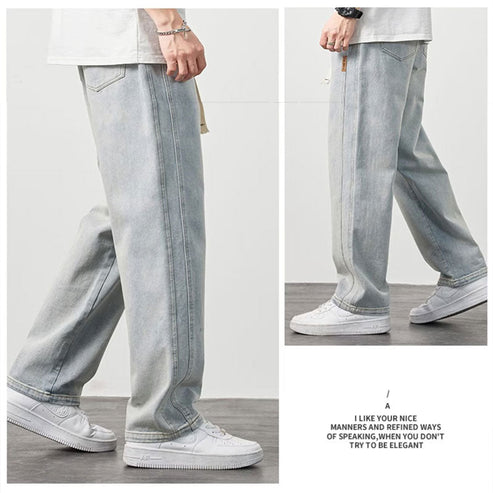 Jeans droits amples pour hommes【Achetez-en 2 et bénéficiez de la livraison gratuite】