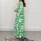 Robe à rayures zébrées et col en V, manches 3/4