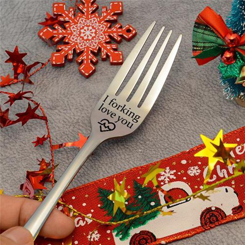 💝Fourchette gravée (avec boîte cadeau)💝