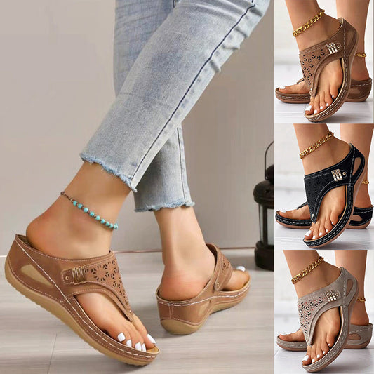 Sandales creuses à semelle souple pour femme