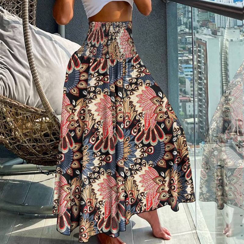 🔥Vente à chaud 50% de réduction🔥👚Jupe Décontractées à Taille Haute avec Imprimé Floral à la Mode pour Femmes