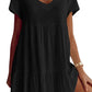 （2pcs free shipping）Robe décontractée à manches courtes et col en V en coton mélangé dans un tissu grande taille