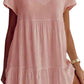 （2pcs free shipping）Robe décontractée à manches courtes et col en V en coton mélangé dans un tissu grande taille
