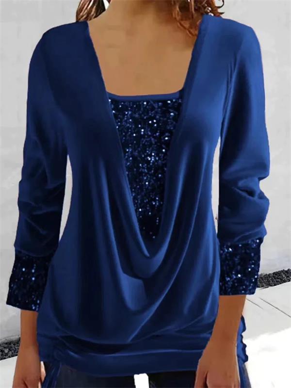 Grande vente💥Faux haut deux pièces de smoking ample à paillettes