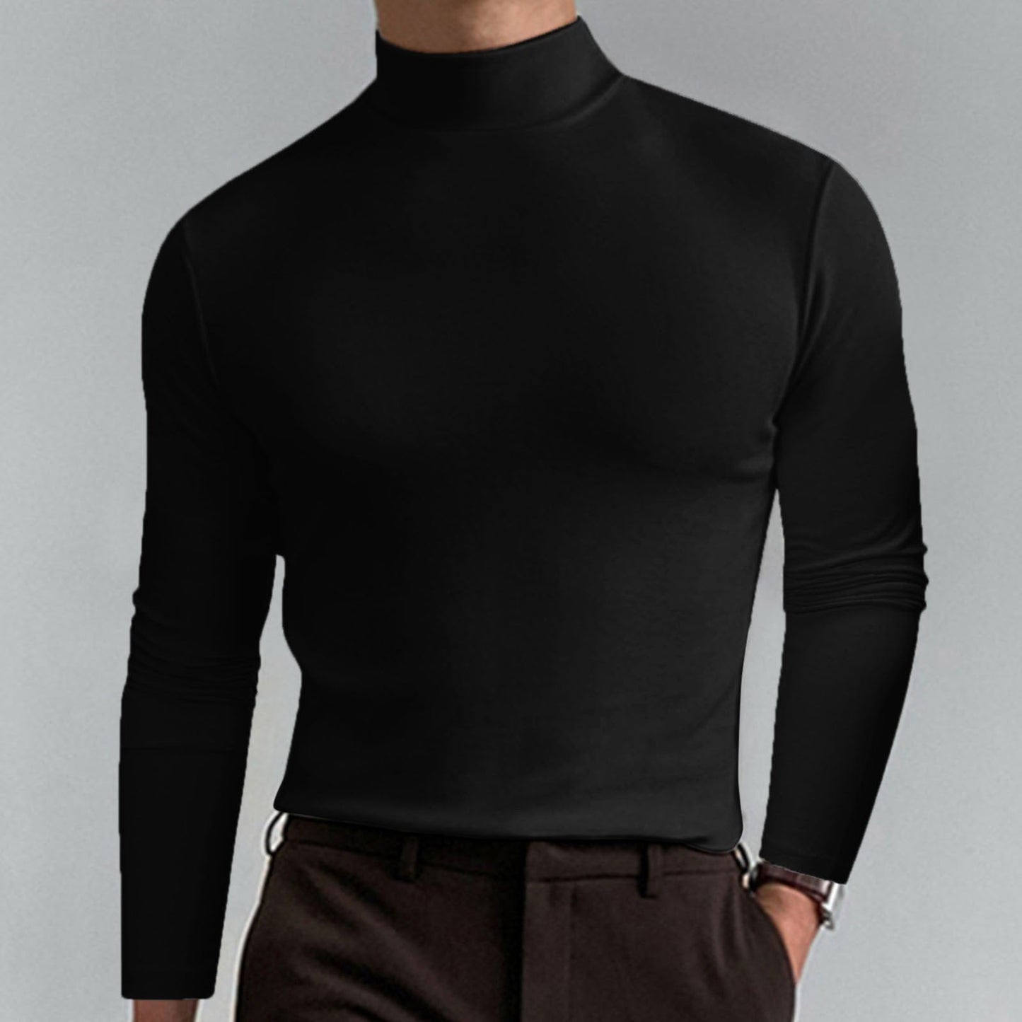👕 60% de réduction! 🏃‍♂️ T-shirt Homme à Col Montant – Coupe Adjustable, Tissu Respirant & Polyvalent Sport/Quotidien ✨