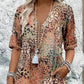 💥Printemps 40% de réduction🌤️Robe midi à col en V imprimée Vivid pour femmes