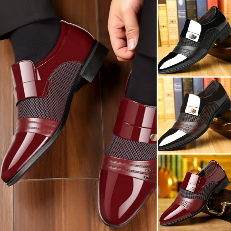 👞Chaussures formelles classiques en cuir véritable PU résistant au glissement pour hommes🔥 (53% de réduction)