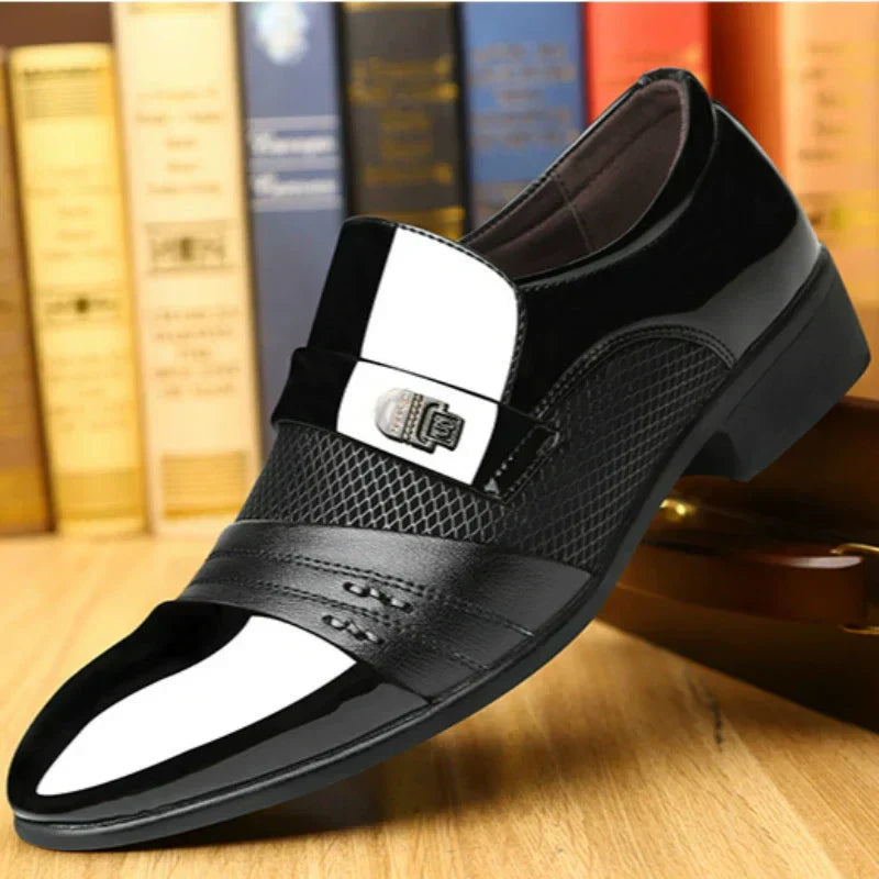 👞Chaussures formelles classiques en cuir véritable PU résistant au glissement pour hommes🔥 (53% de réduction)