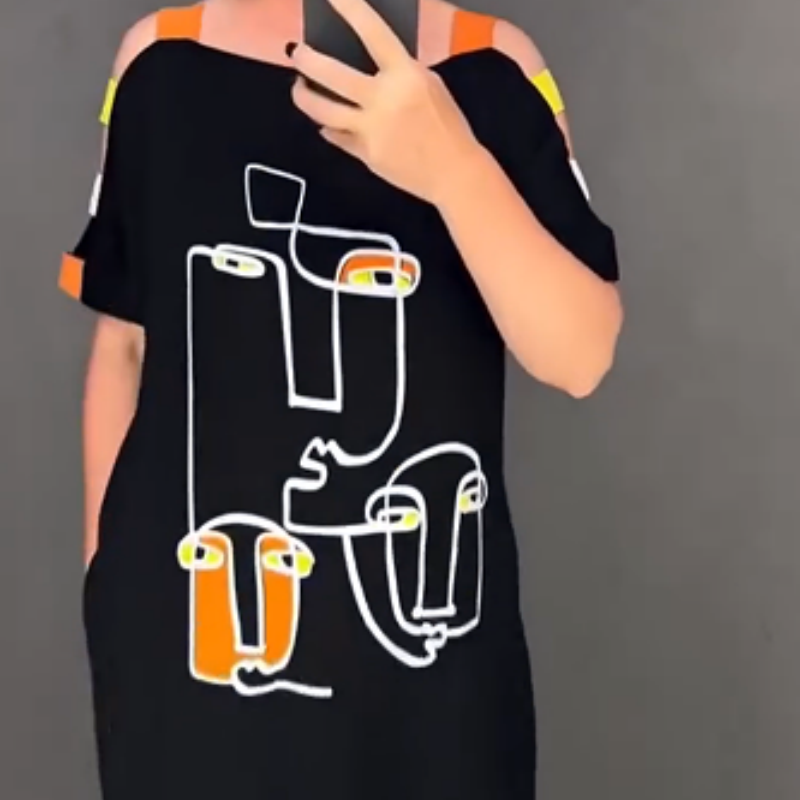 ⏰50% de réduction pour une durée limitée🔥Robe à manches courtes imprimée à la mode pour femmes(🔥52 % de réduction)