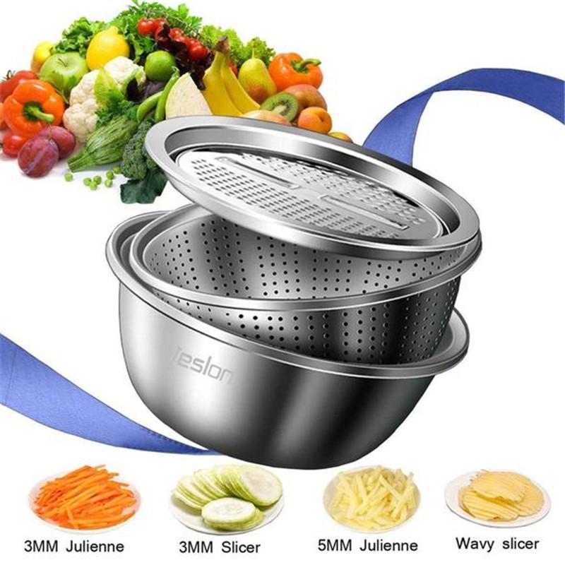 Bassin multifonctionnel en acier inoxydable🥒🥕🥔🍠