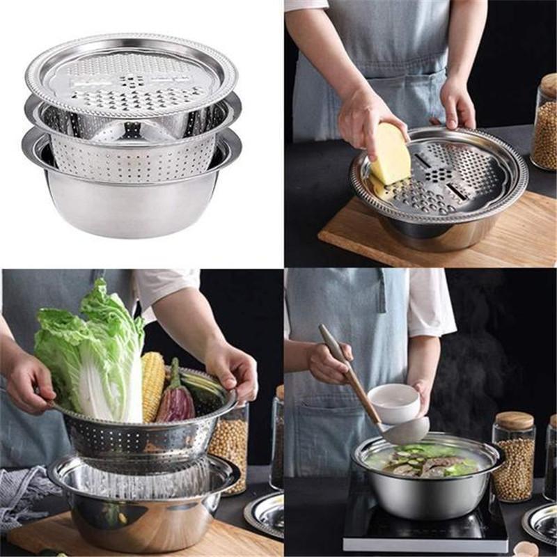 Bassin multifonctionnel en acier inoxydable🥒🥕🥔🍠