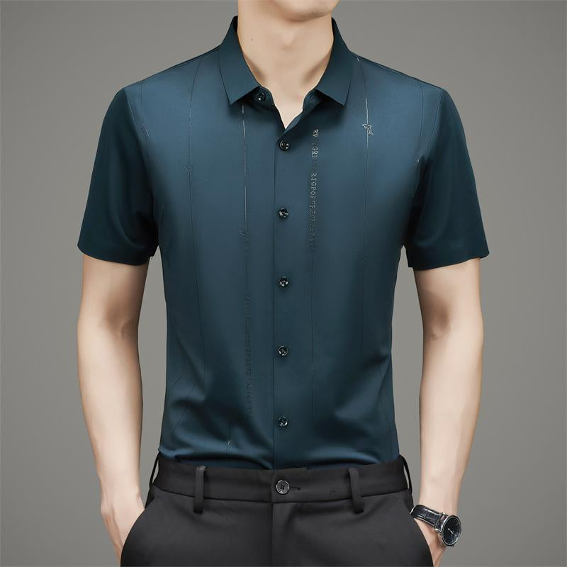 Knitterfreies Herren-Stretch-Hemd aus Eisseide