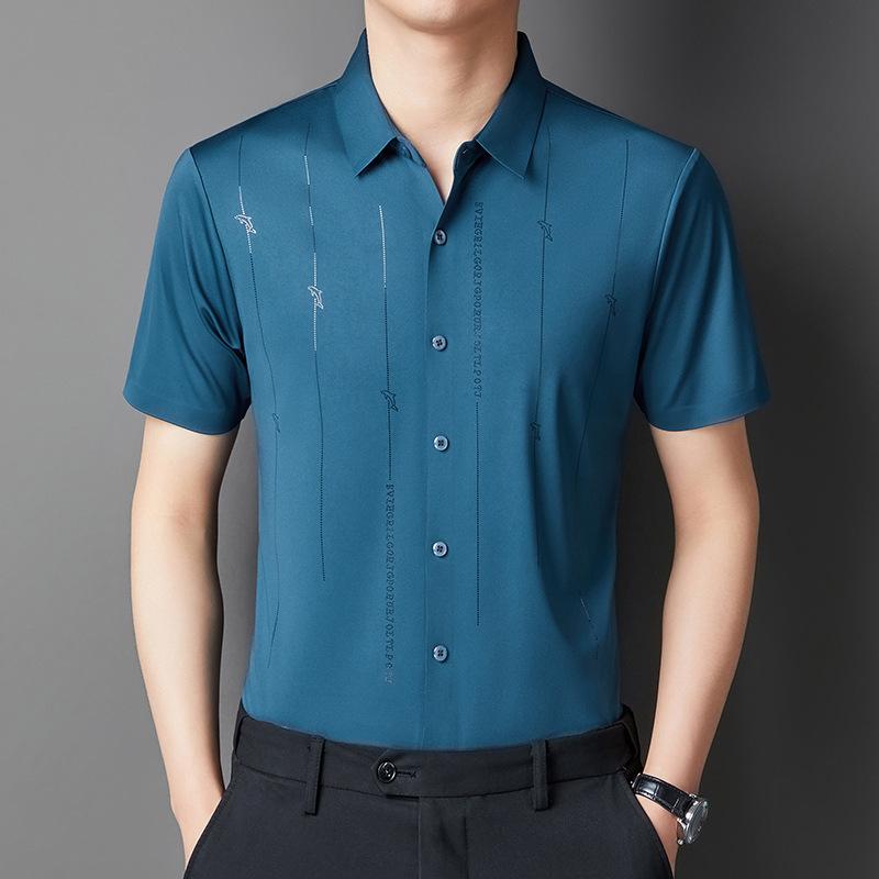 Knitterfreies Herren-Stretch-Hemd aus Eisseide