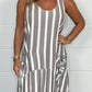 🌸Prix spécial 🌸👗Robe longue avec poches rayées sans manches surdimensionnées
