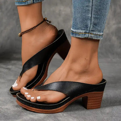 Tongs d'été à talons épais pour femmes