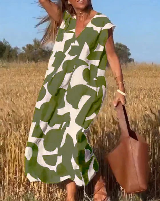 🔥Robe décontractée pour femme avec des blocs de couleurs géométriques