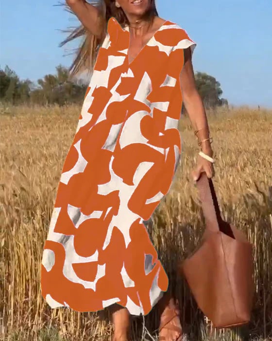 🔥Robe décontractée pour femme avec des blocs de couleurs géométriques