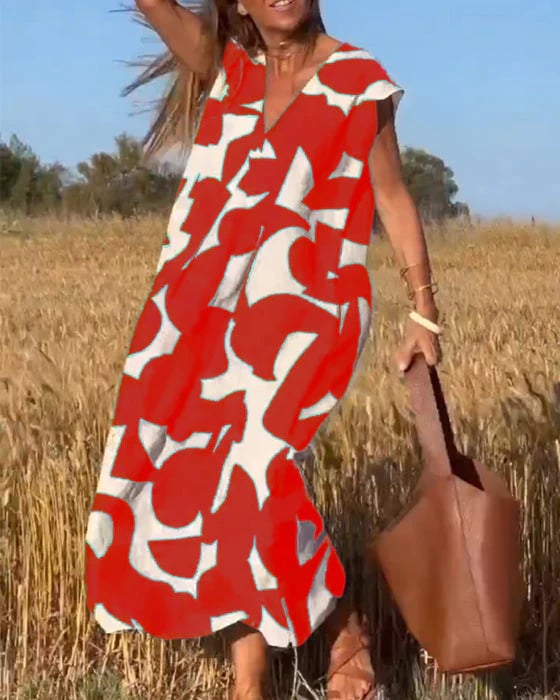 🔥Robe décontractée pour femme avec des blocs de couleurs géométriques