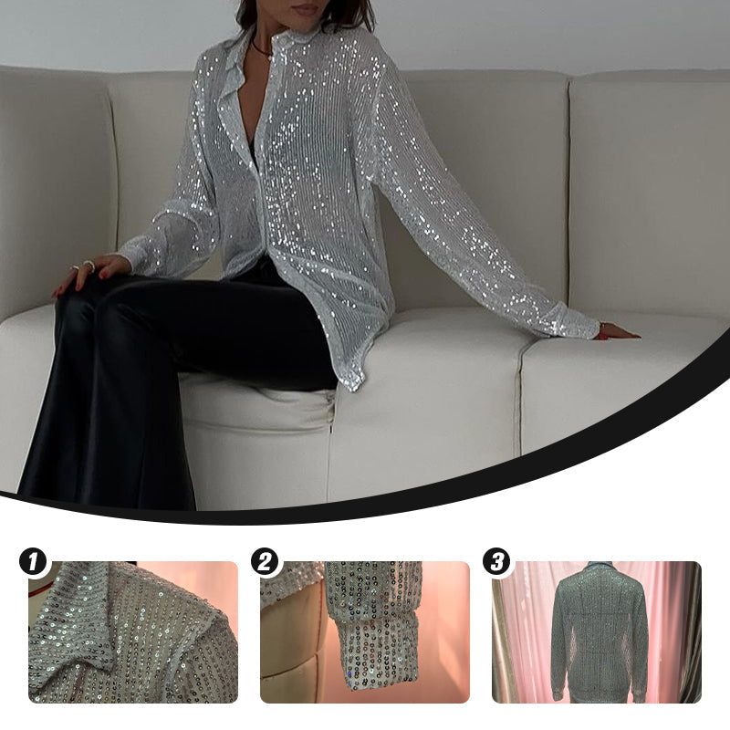 Collection de chemises à paillettes scintillantes👔 Six couleurs disponibles, pour que vous soyez le centre de l'attention à chaque soirée !