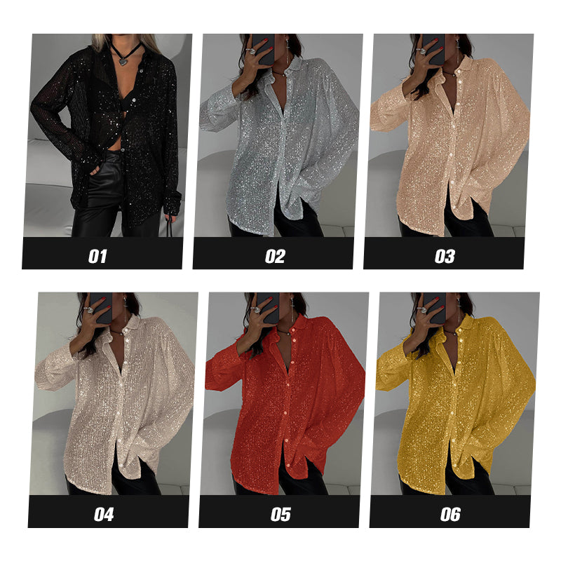 Collection de chemises à paillettes scintillantes👔 Six couleurs disponibles, pour que vous soyez le centre de l'attention à chaque soirée !