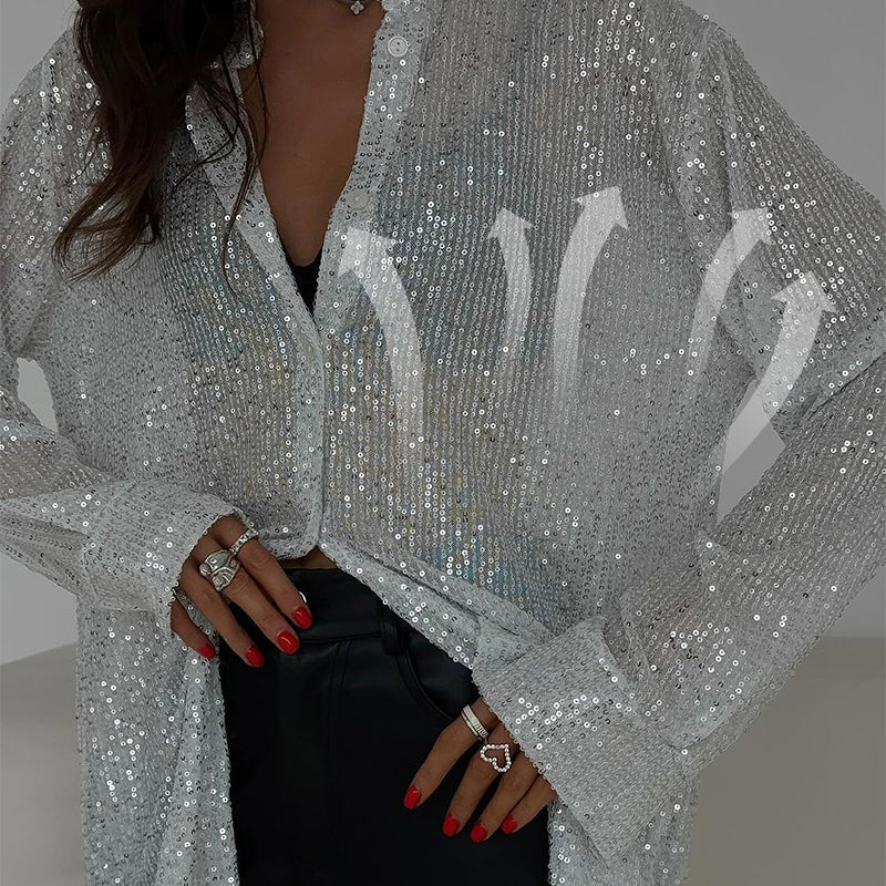 Collection de chemises à paillettes scintillantes👔 Six couleurs disponibles, pour que vous soyez le centre de l'attention à chaque soirée !