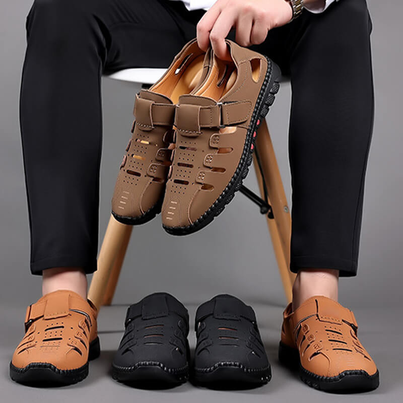 Sandales en cuir à découpes élégantes
