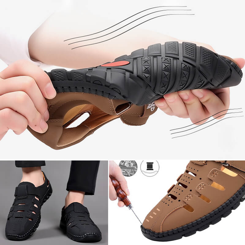 Sandales en cuir à découpes élégantes