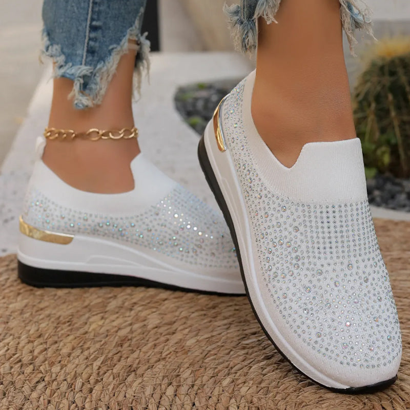 🌸50% de réduction pour une durée limitée🔥Baskets en maille décontractées avec strass pour femmes
