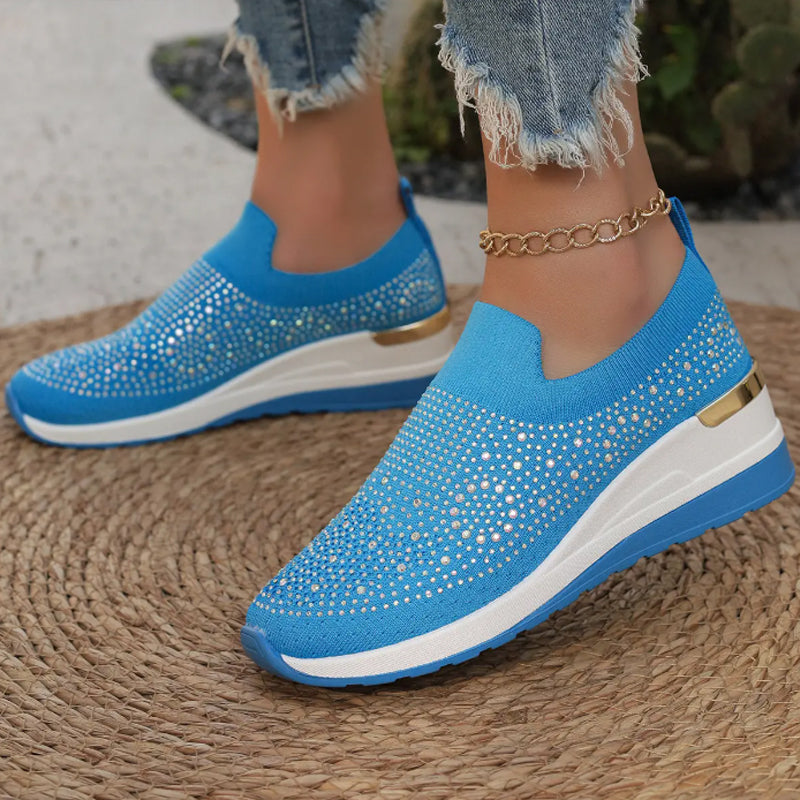 🌸50% de réduction pour une durée limitée🔥Baskets en maille décontractées avec strass pour femmes