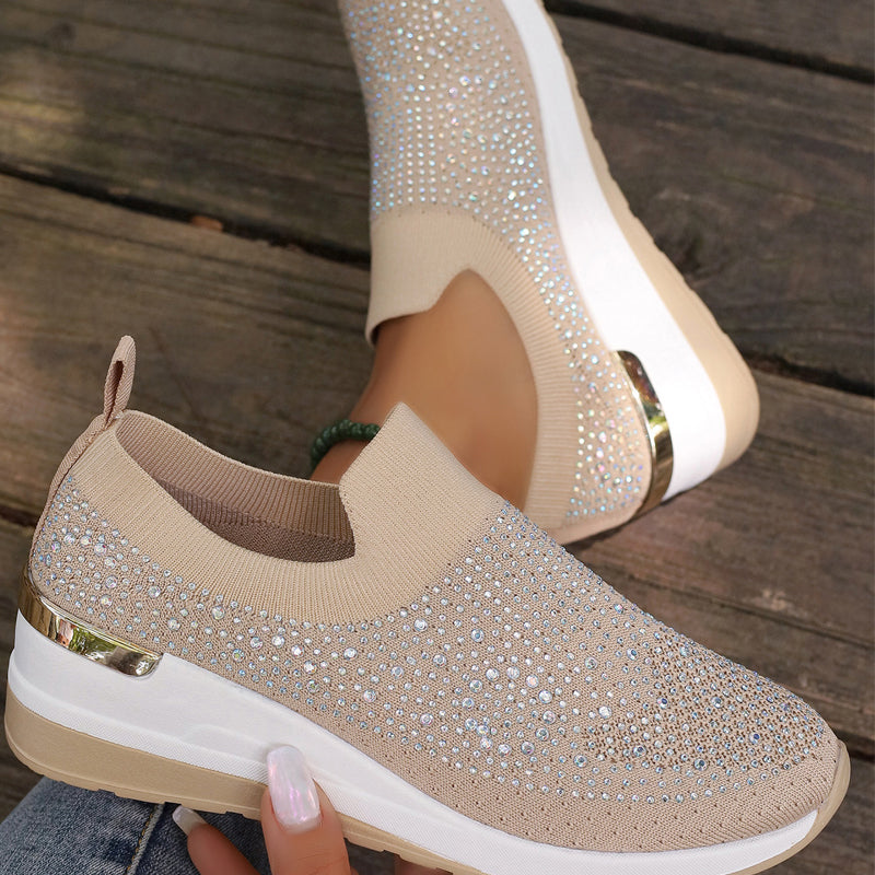 🌸50% de réduction pour une durée limitée🔥Baskets en maille décontractées avec strass pour femmes