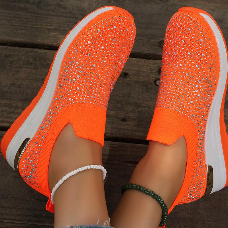 🌸50% de réduction pour une durée limitée🔥Baskets en maille décontractées avec strass pour femmes