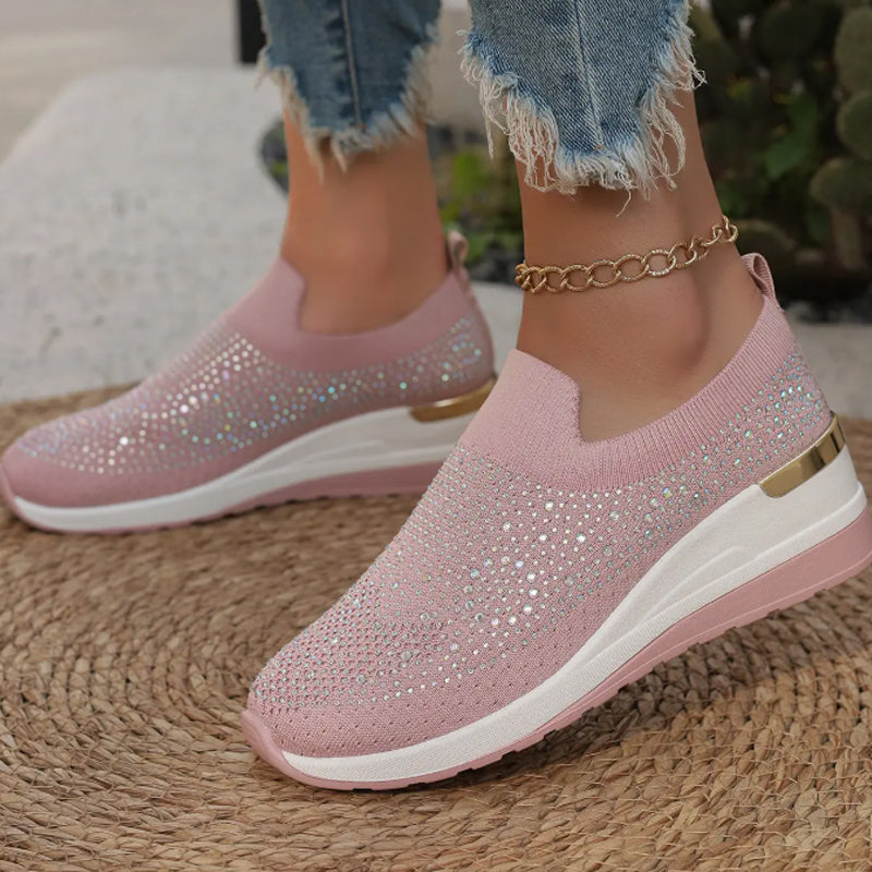 🌸50% de réduction pour une durée limitée🔥Baskets en maille décontractées avec strass pour femmes