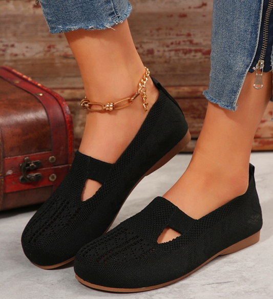 Chaussures plates confortables et respirantes en tricot pour femmes