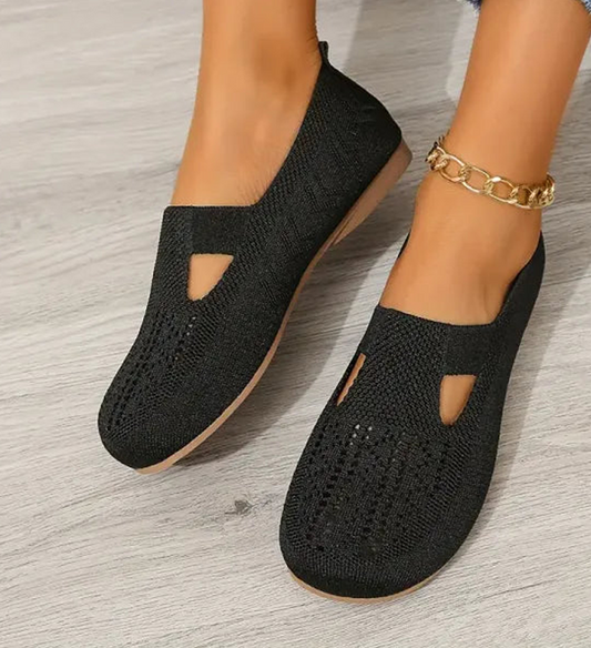 Chaussures plates confortables et respirantes en tricot pour femmes