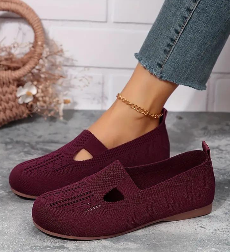 Chaussures plates confortables et respirantes en tricot pour femmes