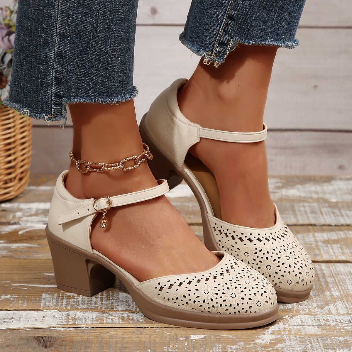 Sandales rétro en maille pour femmes