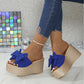 Chaussons pour femmes avec nœud et semelle épaisse
