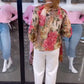 ⏰50% de réduction pour une durée limitée🔥Blouse vintage en mousseline de soie pour femme avec patchwork de fleurs et de léopard